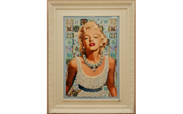 Boris Dondé -  Zurigo 1968  Marilyn Monroe mosaico con perle